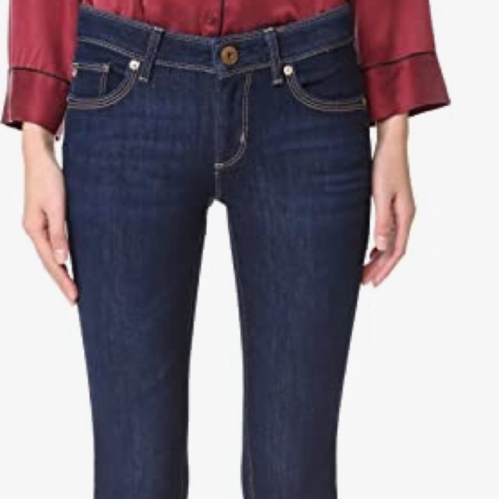 NWOT DL 1961 ANGEL MID RISE SKINNY ANKLE DARK NAVY BLUE COLOR WITH ROSE πΉ GOLD - Picture 4 of 16